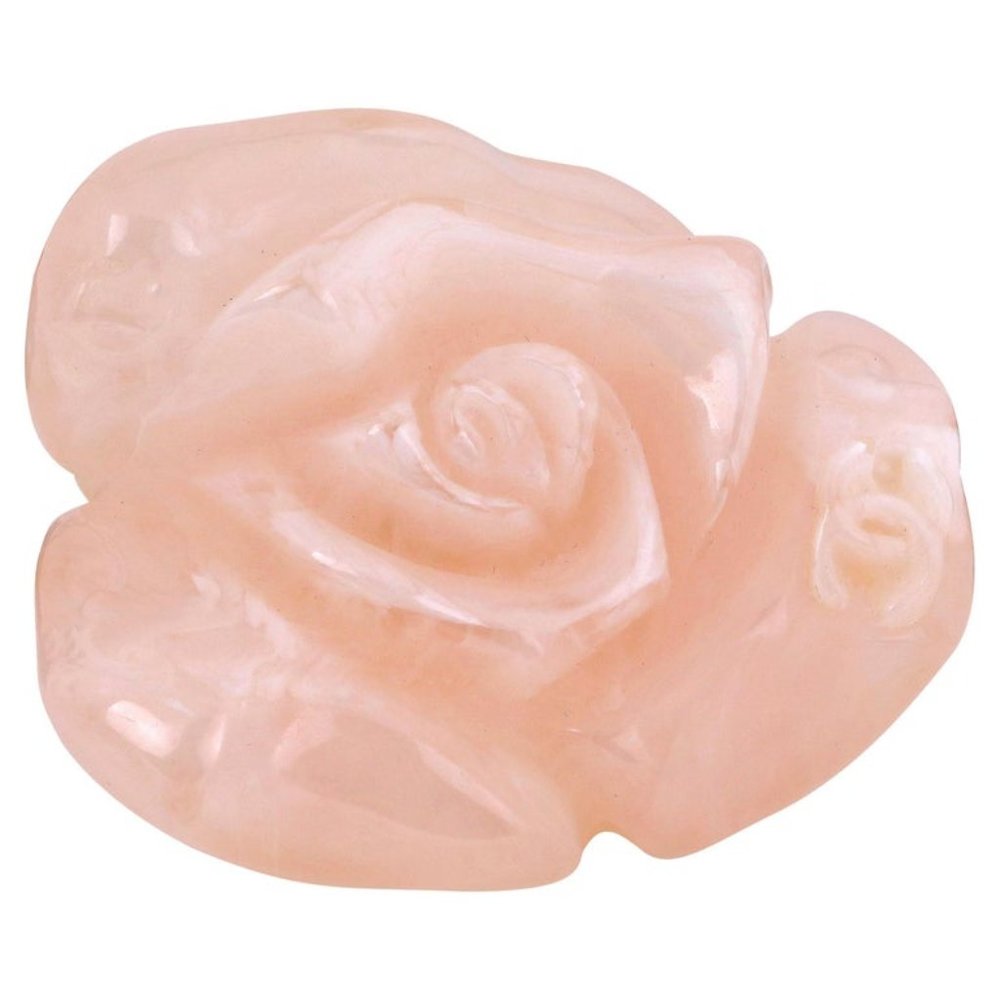 Chanel Rose Quartz Lucite Camellia Flower Ring size 5